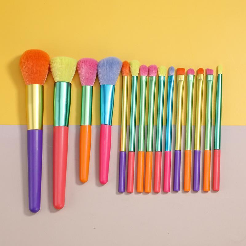 15pcs Colorful Makeup Brush Set