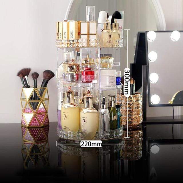 360° Rotating Cosmetic Organizer Rack