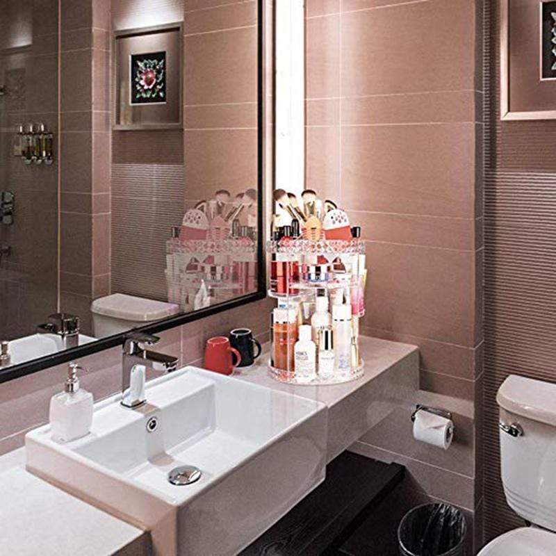 360° Rotating Cosmetic Organizer Rack