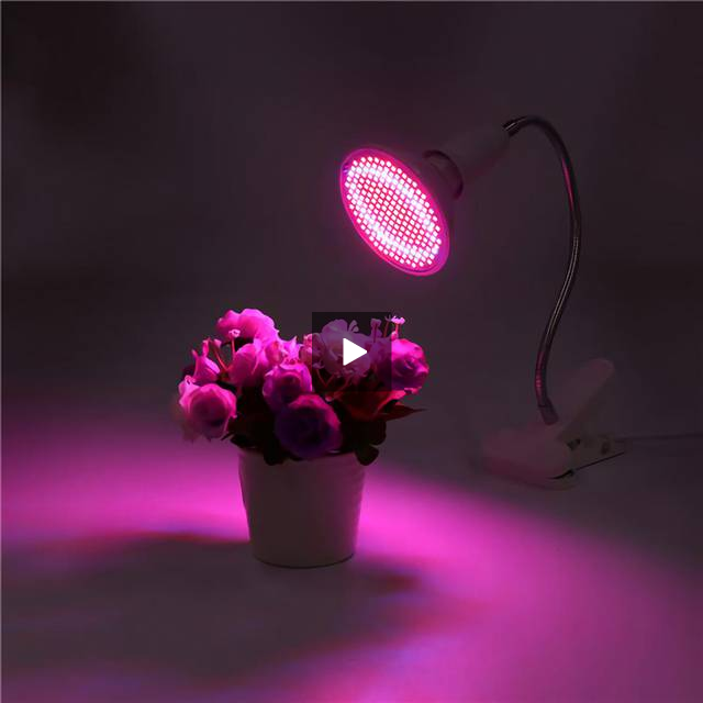 200 LED Grow Light E27 Plant Lamp With Clip