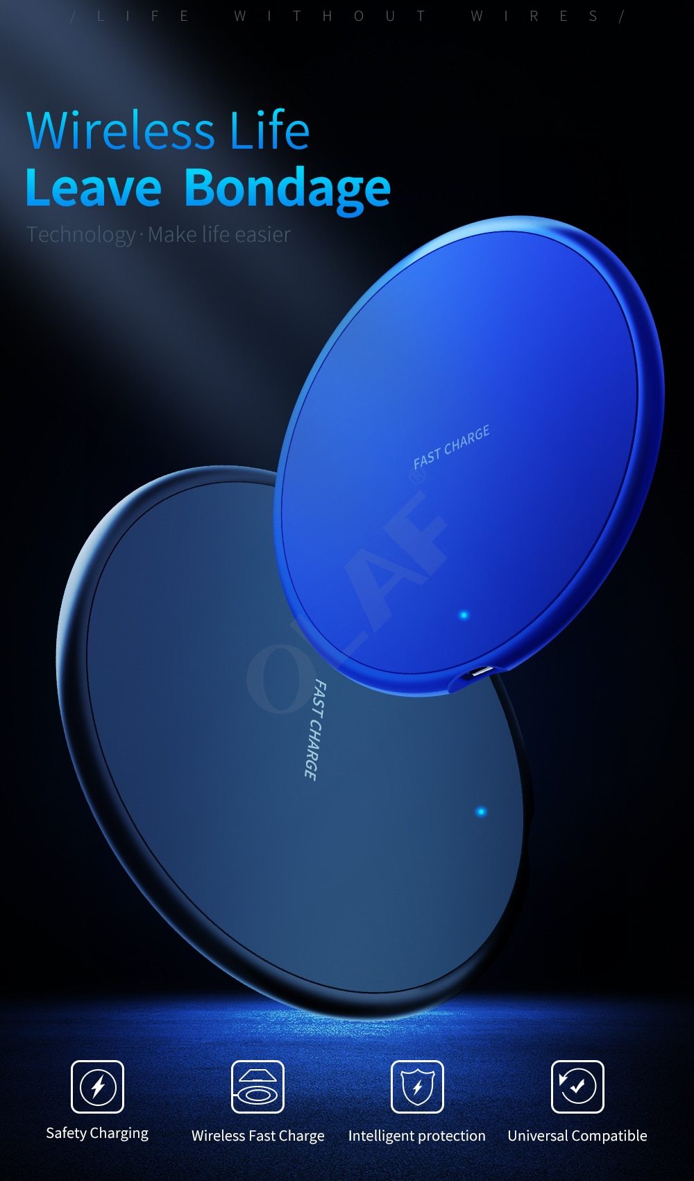 10W Fast Wireless Charger For iphone 11 8 Plus Qi Wireless Charging Pad For Samsung S10 Huawei P30 Pro Phone Charger Adapter