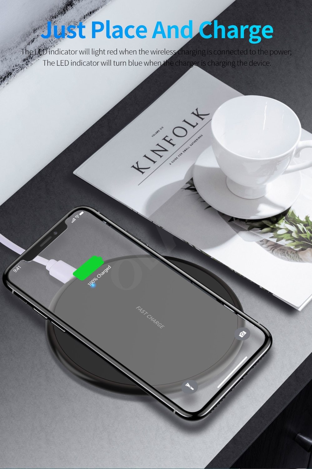 10W Fast Wireless Charger For iphone 11 8 Plus Qi Wireless Charging Pad For Samsung S10 Huawei P30 Pro Phone Charger Adapter