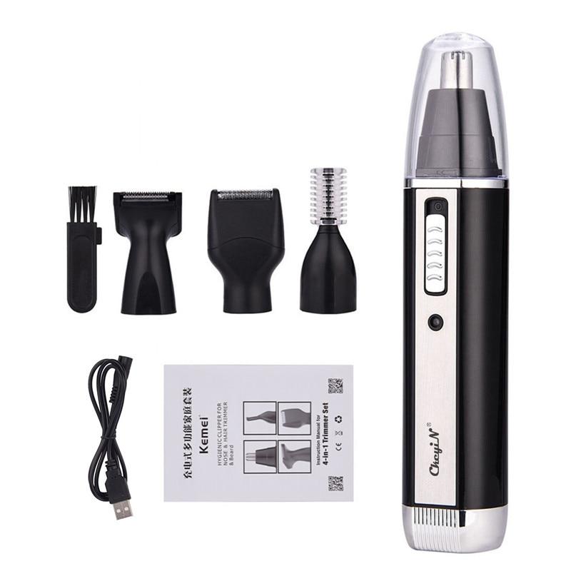 4 in 1 Professional Electric Rechargeable Nose and Ear Hair Trimmer Shaver Temple Cut For Men Personal Care Tools S36