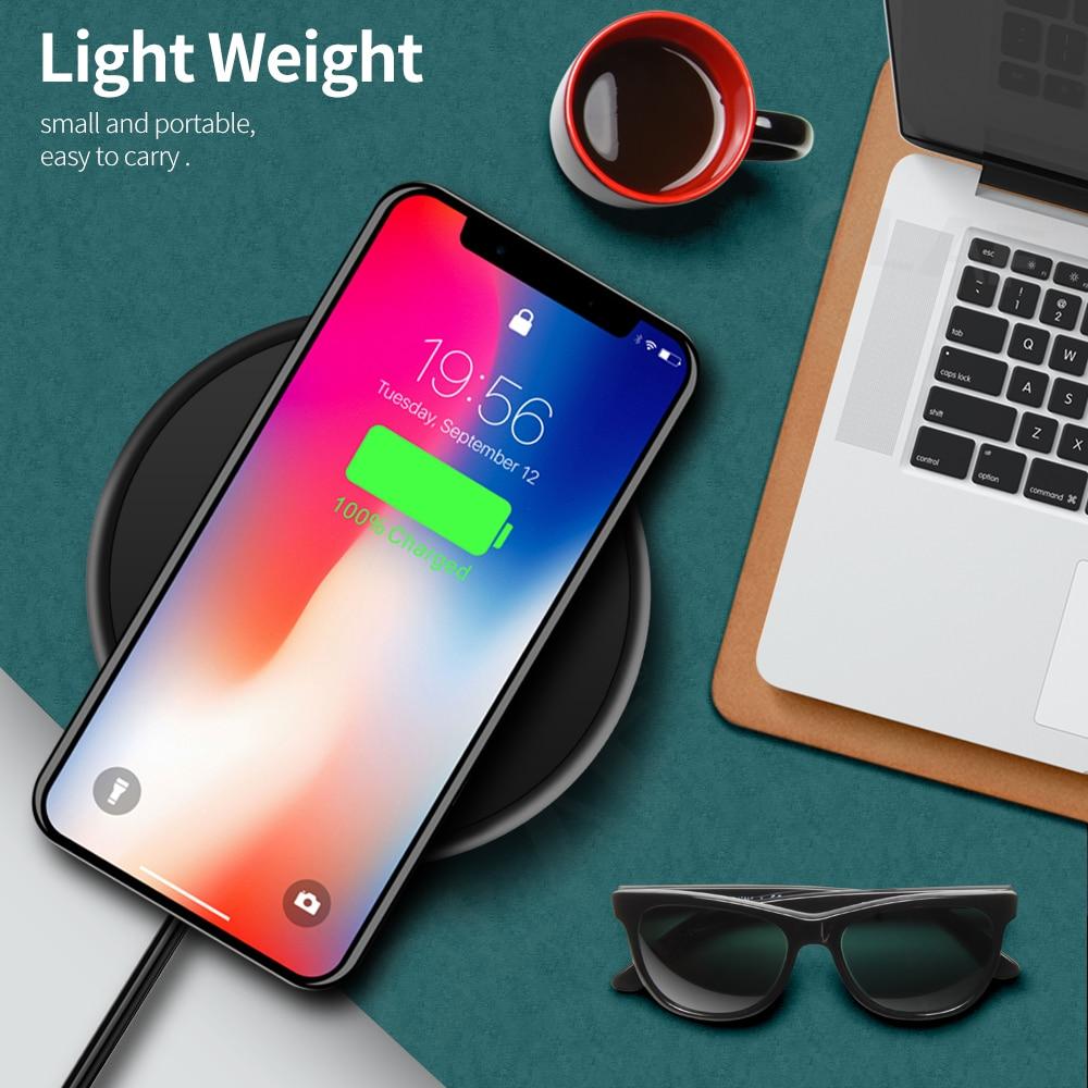 10W Fast Wireless Charger For iphone 11 8 Plus Qi Wireless Charging Pad For Samsung S10 Huawei P30 Pro Phone Charger Adapter