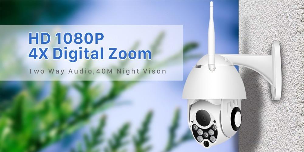 1080P PTZ IP Camera Wifi Outdoor Speed Dome Wireless Wifi Security Camera Pan Tilt 4X Digital Zoom 2MP Network CCTV Surveillance
