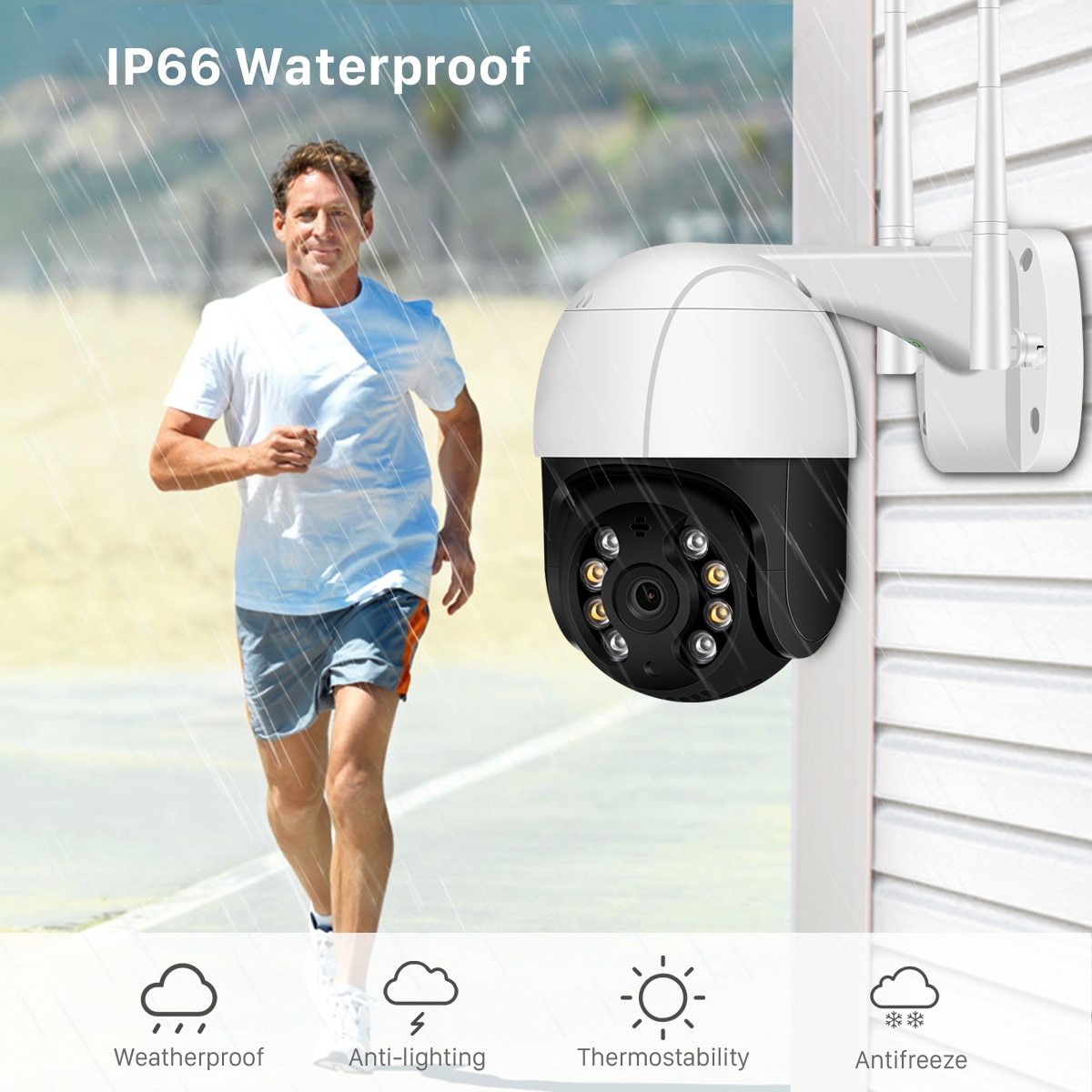 1080P PTZ Wifi IP Camera Outdoor 4X Digital Zoom AI Human Detect Wireless Camera H.265 P2P ONVIF Audio 2MP Security CCTV Camera
