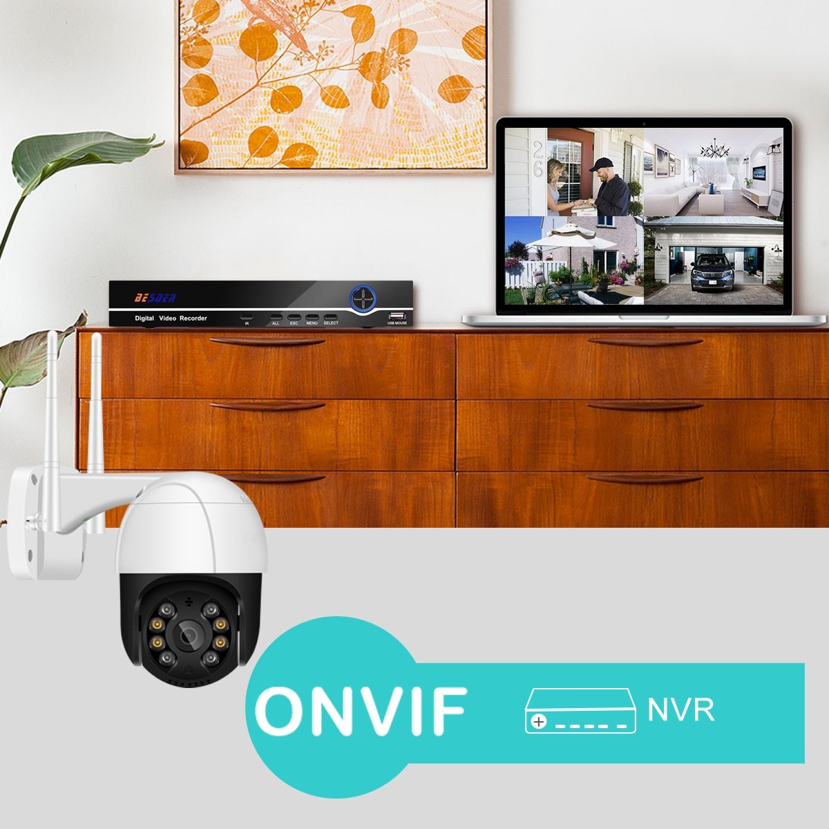 1080P PTZ Wifi IP Camera Outdoor 4X Digital Zoom AI Human Detect Wireless Camera H.265 P2P ONVIF Audio 2MP Security CCTV Camera