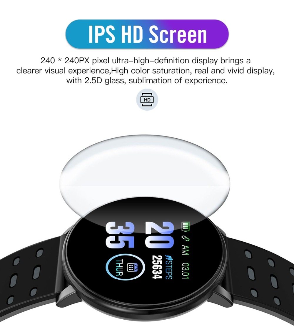 Bluetooth Smartwatch With Blood Pressure & Heart Rate Monitor For Android & IOS