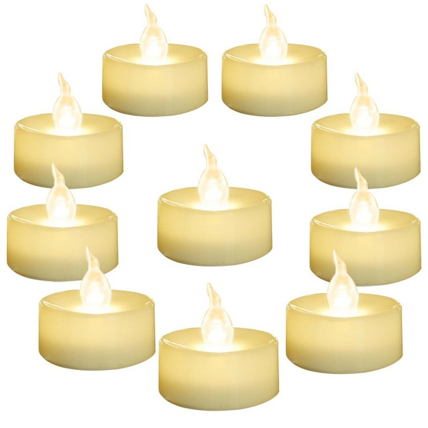 12Pcs Battery Operated LED Tea Lights Candles Flameless Flickering Weeding Decor