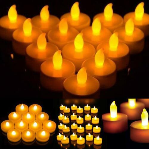 12Pcs Battery Operated LED Tea Lights Candles Flameless Flickering Weeding Decor