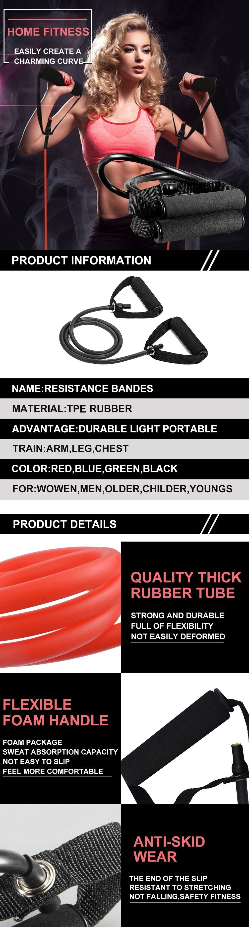 120cm Yoga Pull Rope Resistance Bands Fitness Gum Elastic Bands Fitness Equipment Rubber expander Workout Exercise Training Band