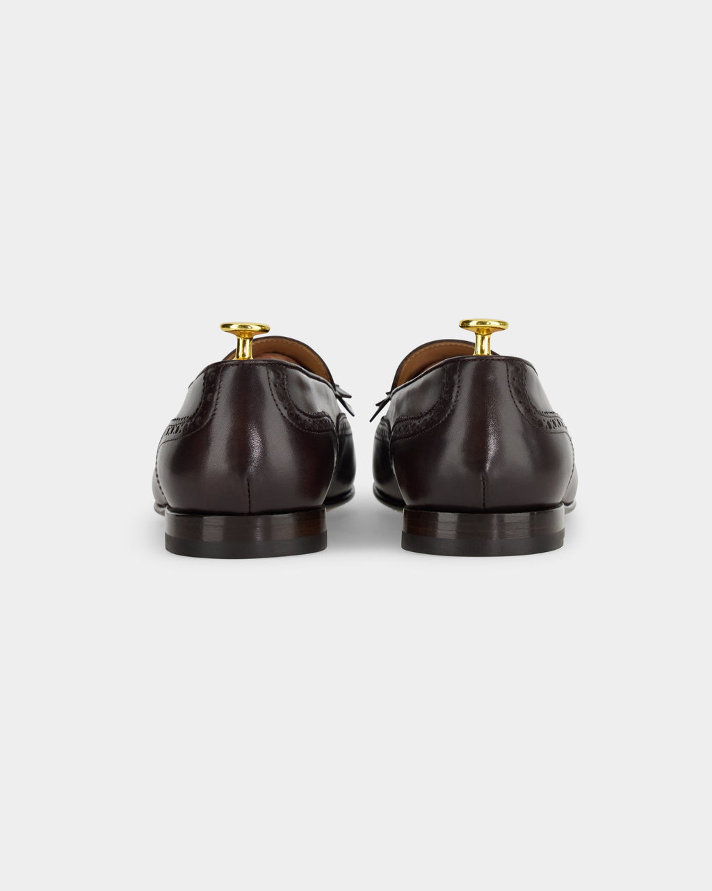 Maruse | Dark Brown Antiqued Leather Finish Belgian Tassel Loafer with Leather Sole