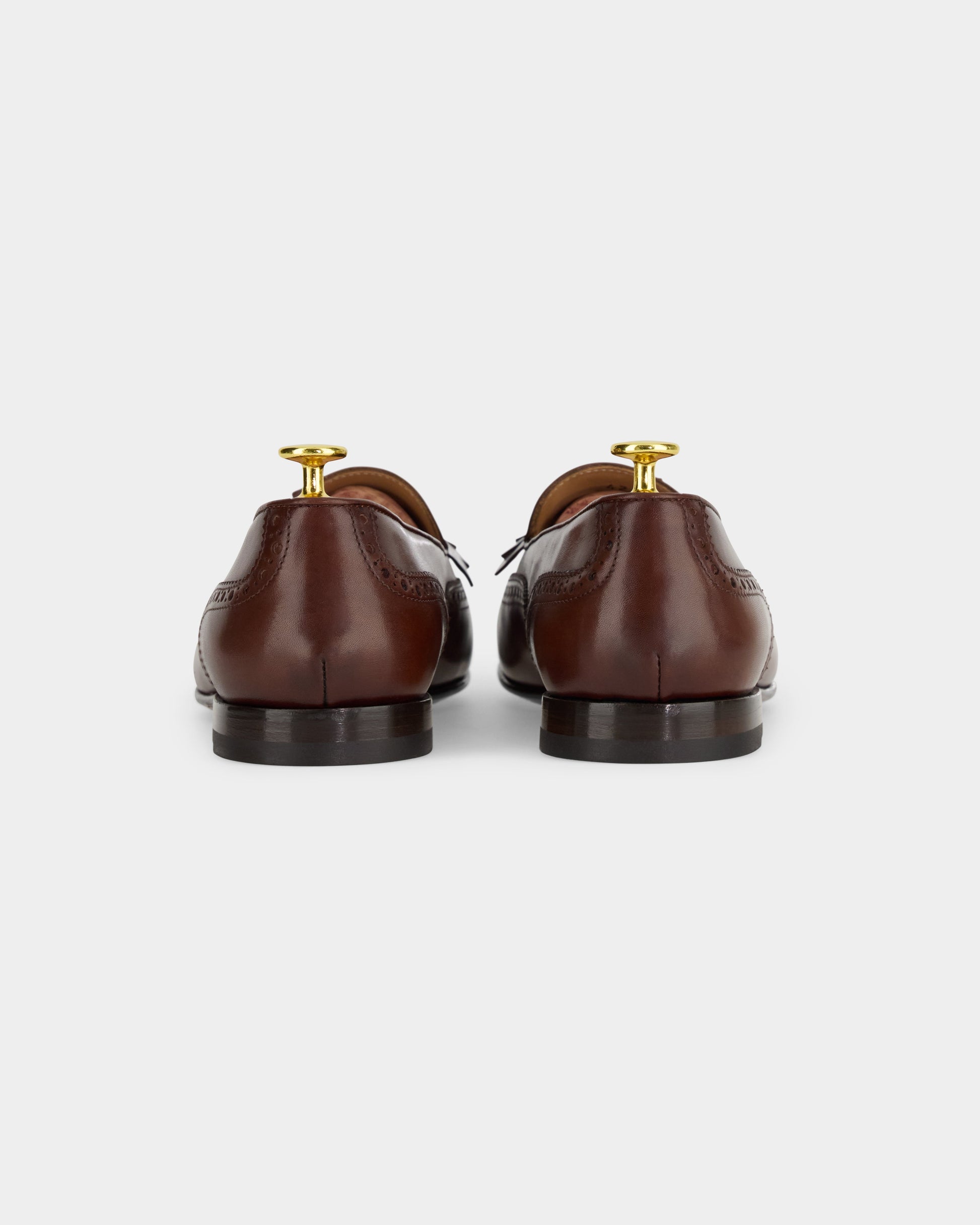 Maruse | Brown Antiqued Calf Leather Belgian Tassel Loafer with Leather Sole