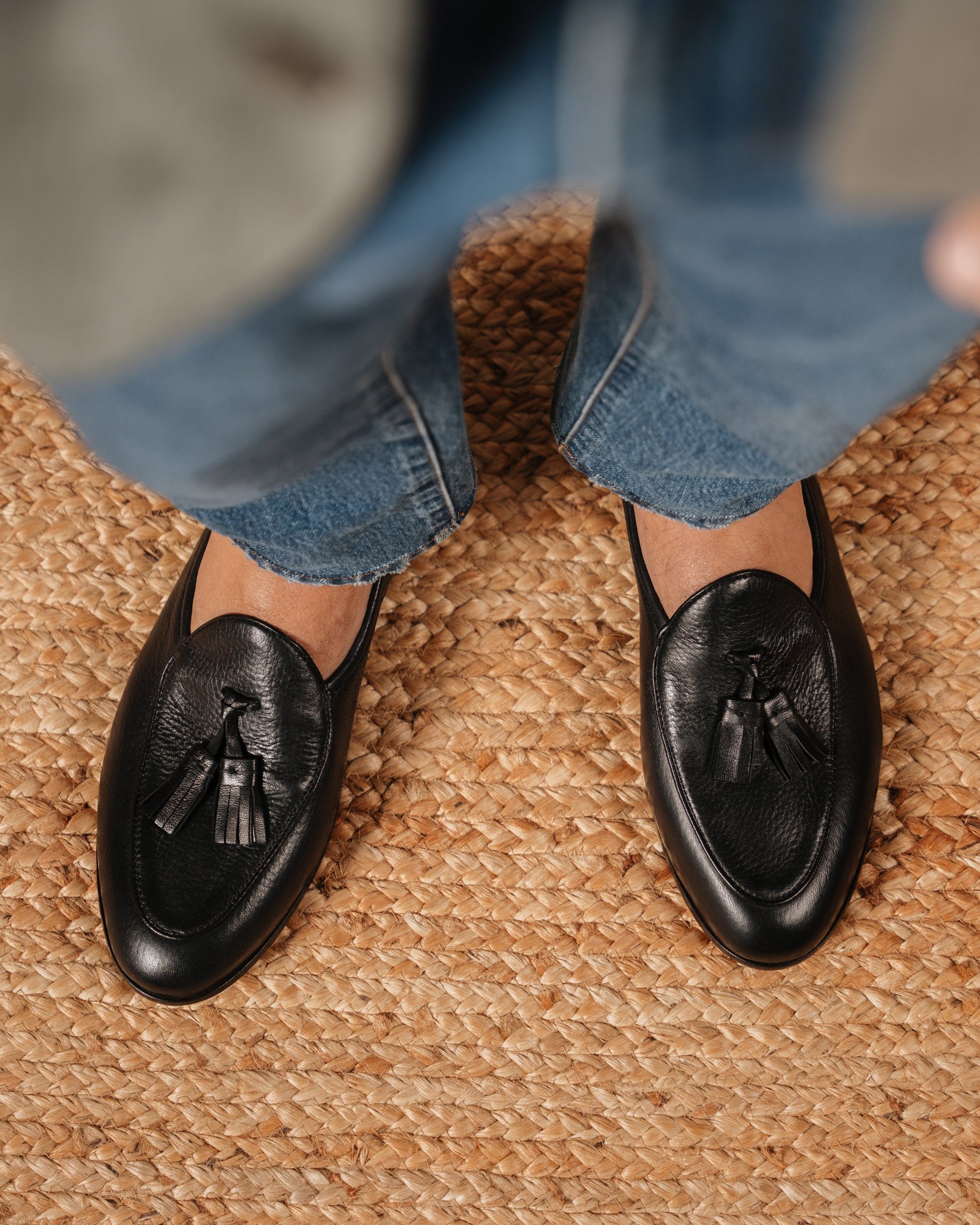 Bellagio Tassel Loafer – Black Milled Leather with Premium Leather Sole