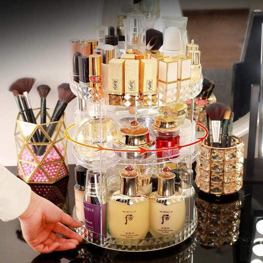 360° Rotating Cosmetic Organizer Rack