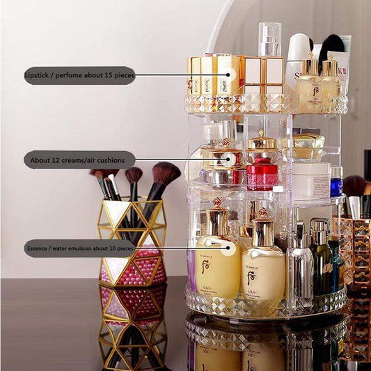 360° Rotating Cosmetic Organizer Rack