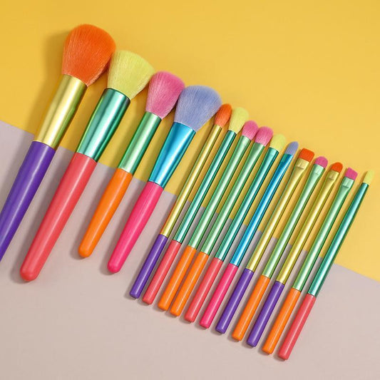 15pcs Colorful Makeup Brush Set