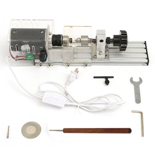 350W Mini Lathe Machine Woodworking DIY Set with Power Adapter