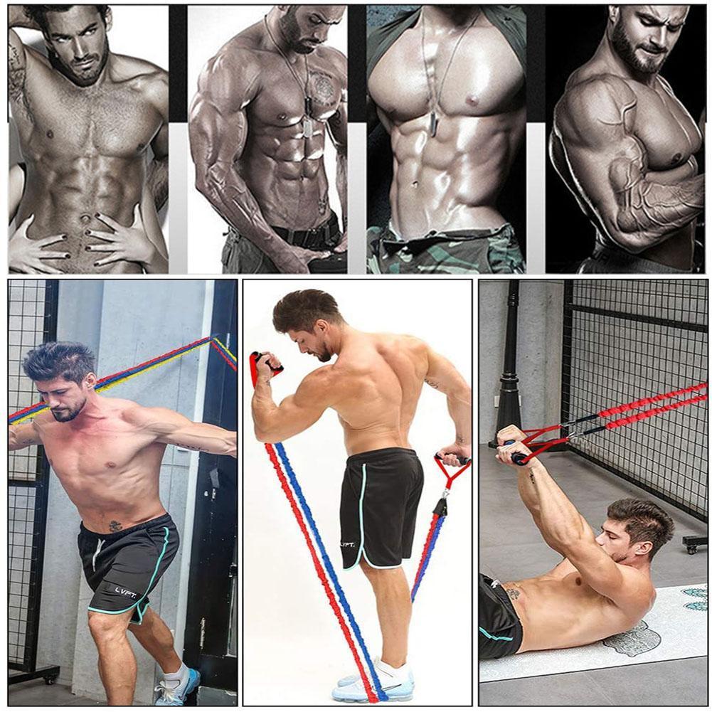 150 Lbs Gym Fitness Resistance Bands Set 12 pcs