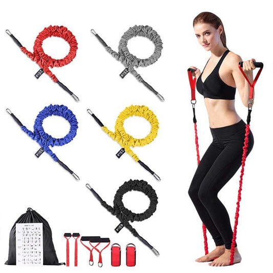 150 Lbs Gym Fitness Resistance Bands Set 12 pcs