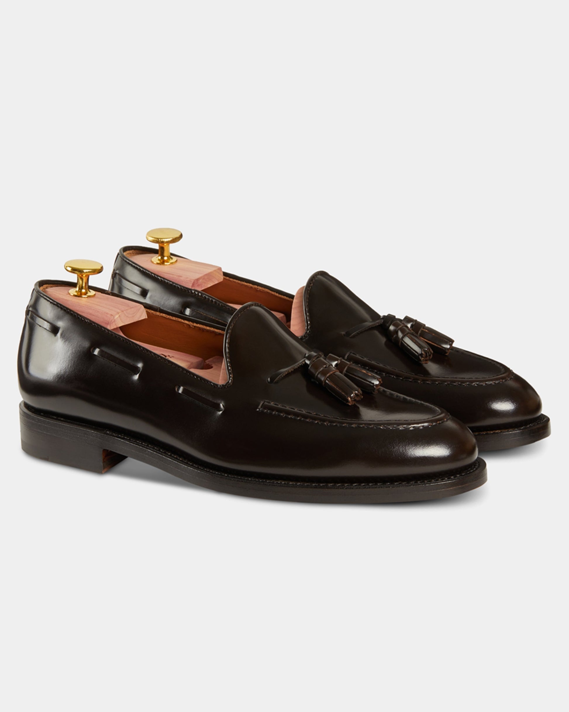Castello | Tassel Loafer - Dark Brown Smooth Leather with Classic Stitching and Leather Sole