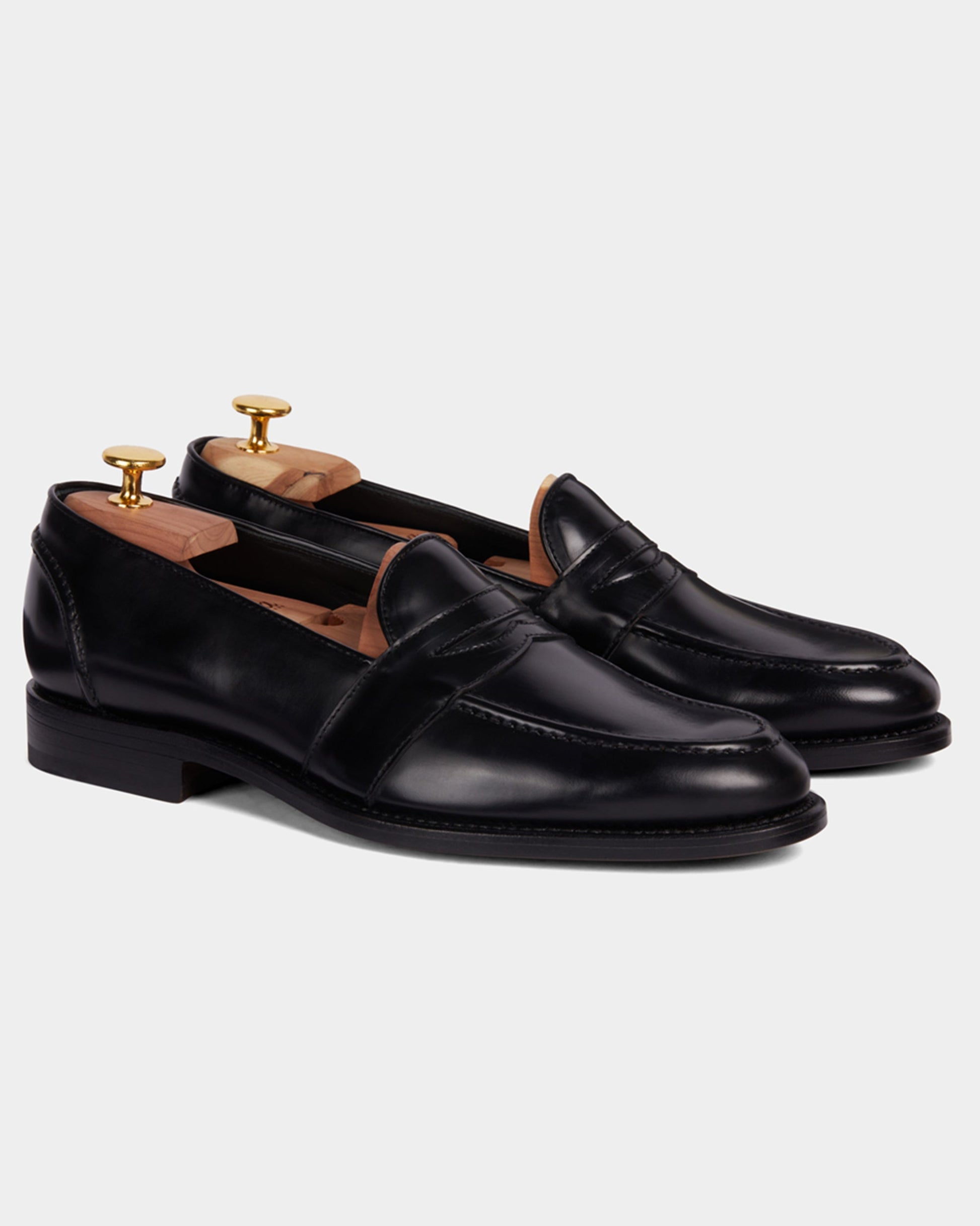 Sentinel | Penny Loafer –  Black Leather with Leather sole & Comfort Footbed