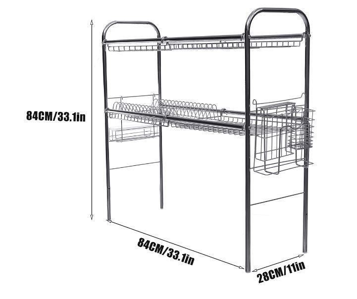2-Tiered Over-the-Sink Kitchen Dish Drying Storage Rack