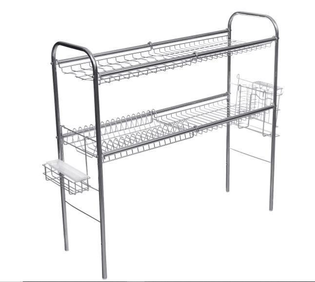 2-Tiered Over-the-Sink Kitchen Dish Drying Storage Rack
