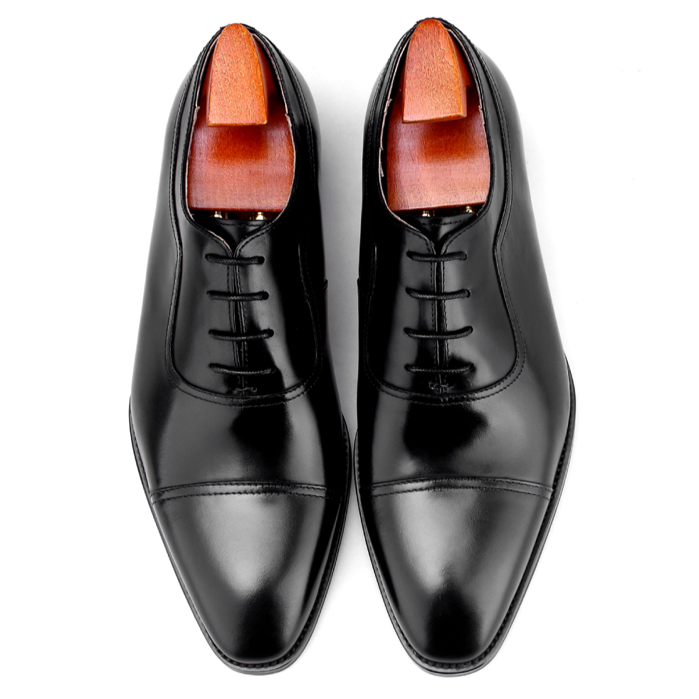 Cap Toe Oxford Leather Lace-Up Shoes-  Italian Design & U.S. Leather