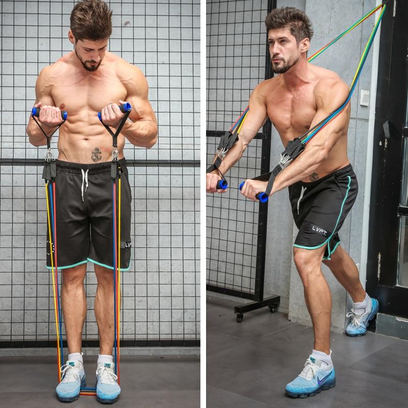 11 Pcs Elastic Resistance Bands Sets Workout Rubber Elast Band For Fitness Sports Gym Exercise Equipment Training Pull Rope
