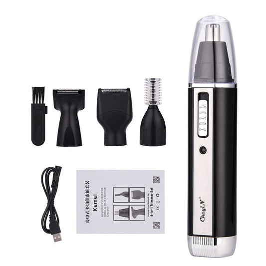 4 in 1 Professional Electric Rechargeable Nose and Ear Hair Trimmer Shaver Temple Cut For Men Personal Care Tools S36