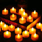 12Pcs Battery Operated LED Tea Lights Candles Flameless Flickering Weeding Decor