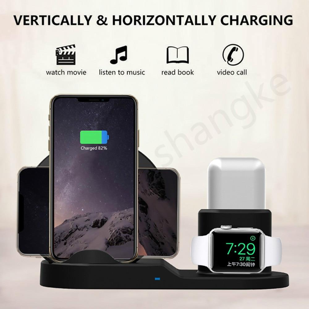3 in 1 Fast Wireless Charger Dock Station Fast Charging For iPhone 11 11 Pro XR XS Max 8 for Apple Watch 2 3 4 5 For AirPods Pro