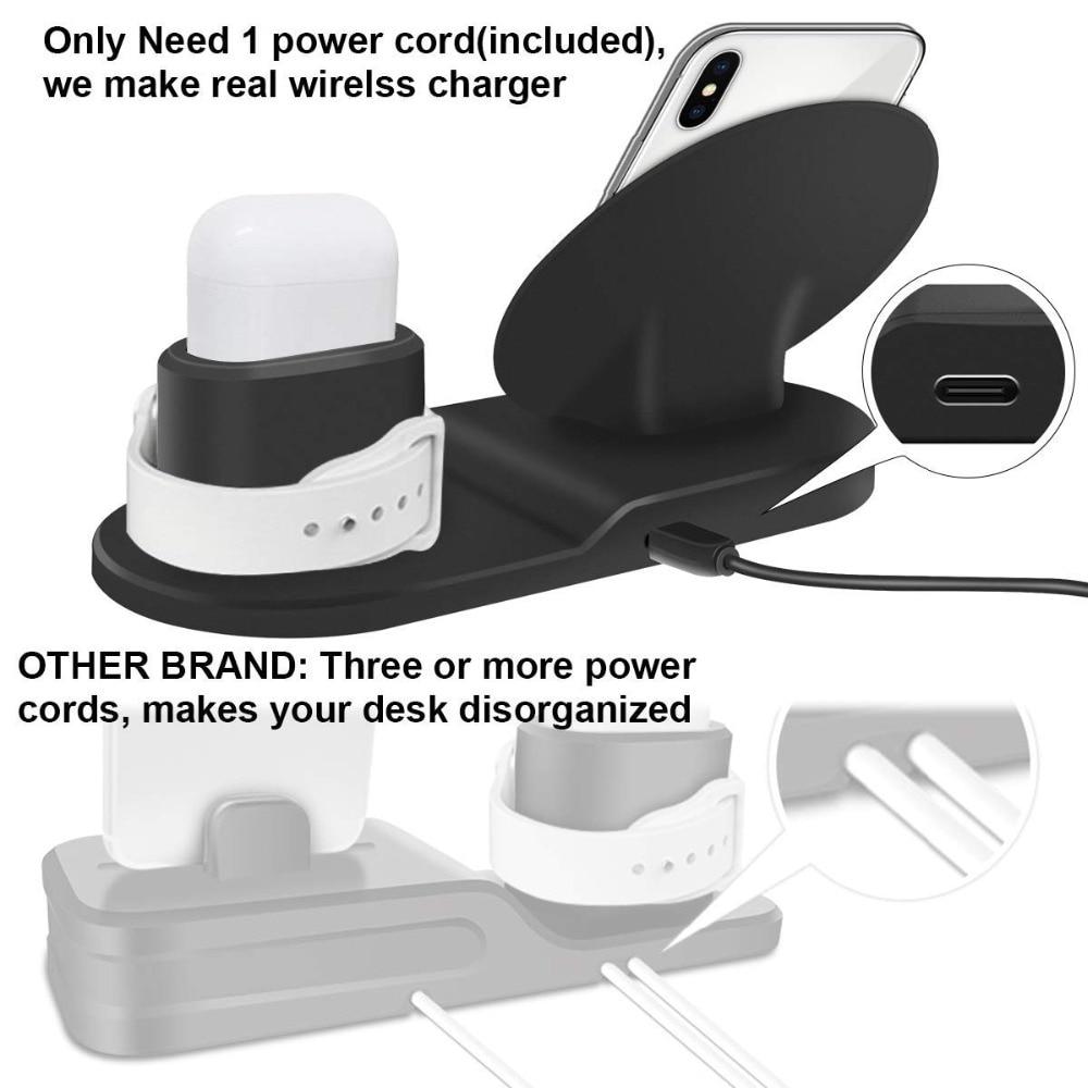 3 in 1 Fast Wireless Charger Dock Station Fast Charging For iPhone 11 11 Pro XR XS Max 8 for Apple Watch 2 3 4 5 For AirPods Pro