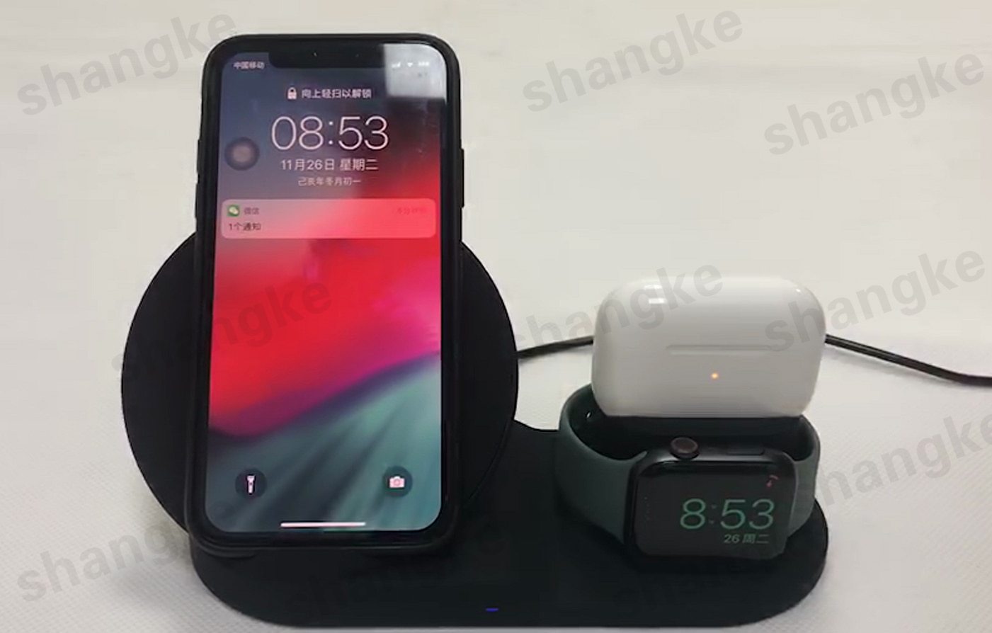 3 in 1 Fast Wireless Charger Dock Station Fast Charging For iPhone 11 11 Pro XR XS Max 8 for Apple Watch 2 3 4 5 For AirPods Pro