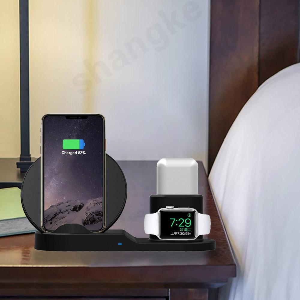 3 in 1 Fast Wireless Charger Dock Station Fast Charging For iPhone 11 11 Pro XR XS Max 8 for Apple Watch 2 3 4 5 For AirPods Pro