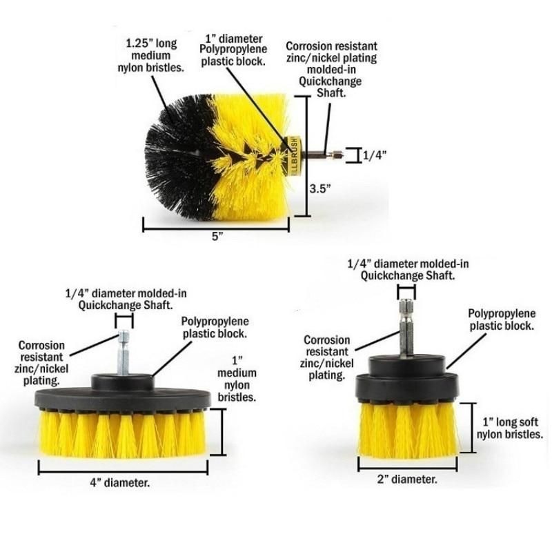 2020 Hot Sale Drill Brush Cleaner Scrubbing Brushes for Bathroom Surface Grout Tile Tub Shower Kitchen Auto Care Cleaning Tools