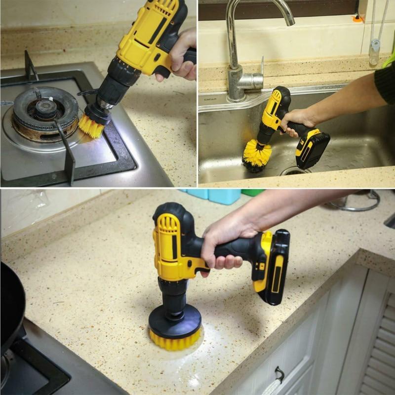 2020 Hot Sale Drill Brush Cleaner Scrubbing Brushes for Bathroom Surface Grout Tile Tub Shower Kitchen Auto Care Cleaning Tools