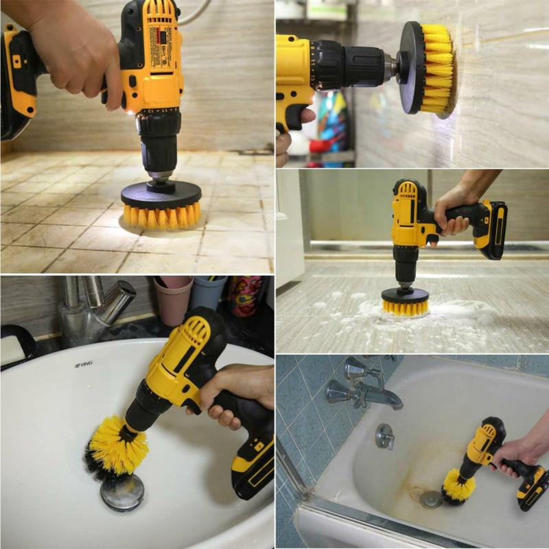 2020 Hot Sale Drill Brush Cleaner Scrubbing Brushes for Bathroom Surface Grout Tile Tub Shower Kitchen Auto Care Cleaning Tools