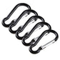 10pcs Black Aluminum Alloy D-Type Carabiner Outdoor Spring Snap Clip Hooks Keychain