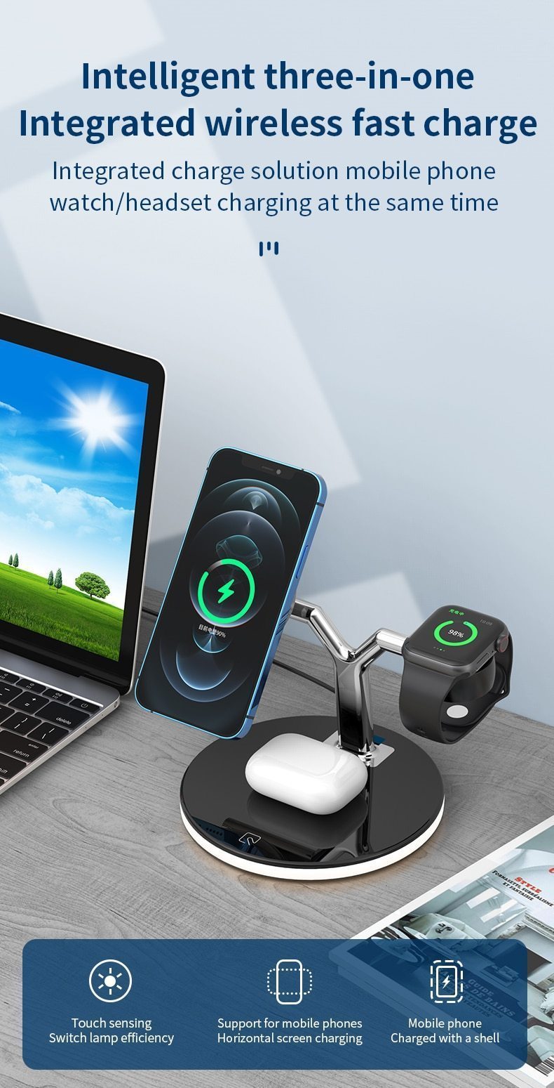 3 in 1 Magnetic Wireless Charger Fast Charging Station