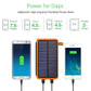 20000mAh Solar Power Bank With LED Flashlight Rainproof Dustproof Shockproof